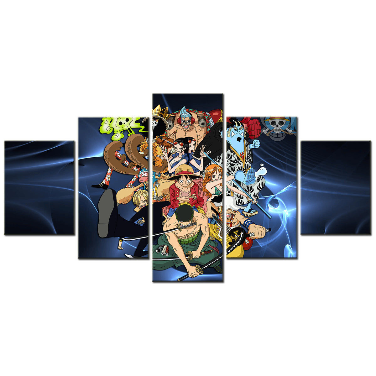 One Piece - 5 Pieces Wall Art - Monkey D. Luffy - Roronoa Zoro - Sanji - Usopp - Nami - Nico Robin 2 - Printed Wall Pictures Home Decor - One Piece Poster - One Piece Canvas