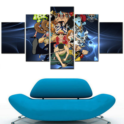 One Piece - 5 Pieces Wall Art - Monkey D. Luffy - Roronoa Zoro - Sanji - Usopp - Nami - Nico Robin 2 - Printed Wall Pictures Home Decor - One Piece Poster - One Piece Canvas