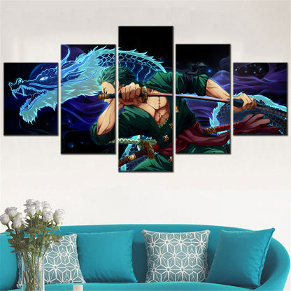 One Piece - 5 Pieces Wall Art - Roronoa Zoro - One Piece Poster - One Piece Wall Art