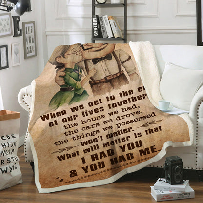 (C1) Carl & Ellie-UP (2009 film) - TO MY WIFE-I HAD YOU AND YOU HAD ME-BLANKET- CANVAS - POSTER -FAMILY- MICKEY-VIKING