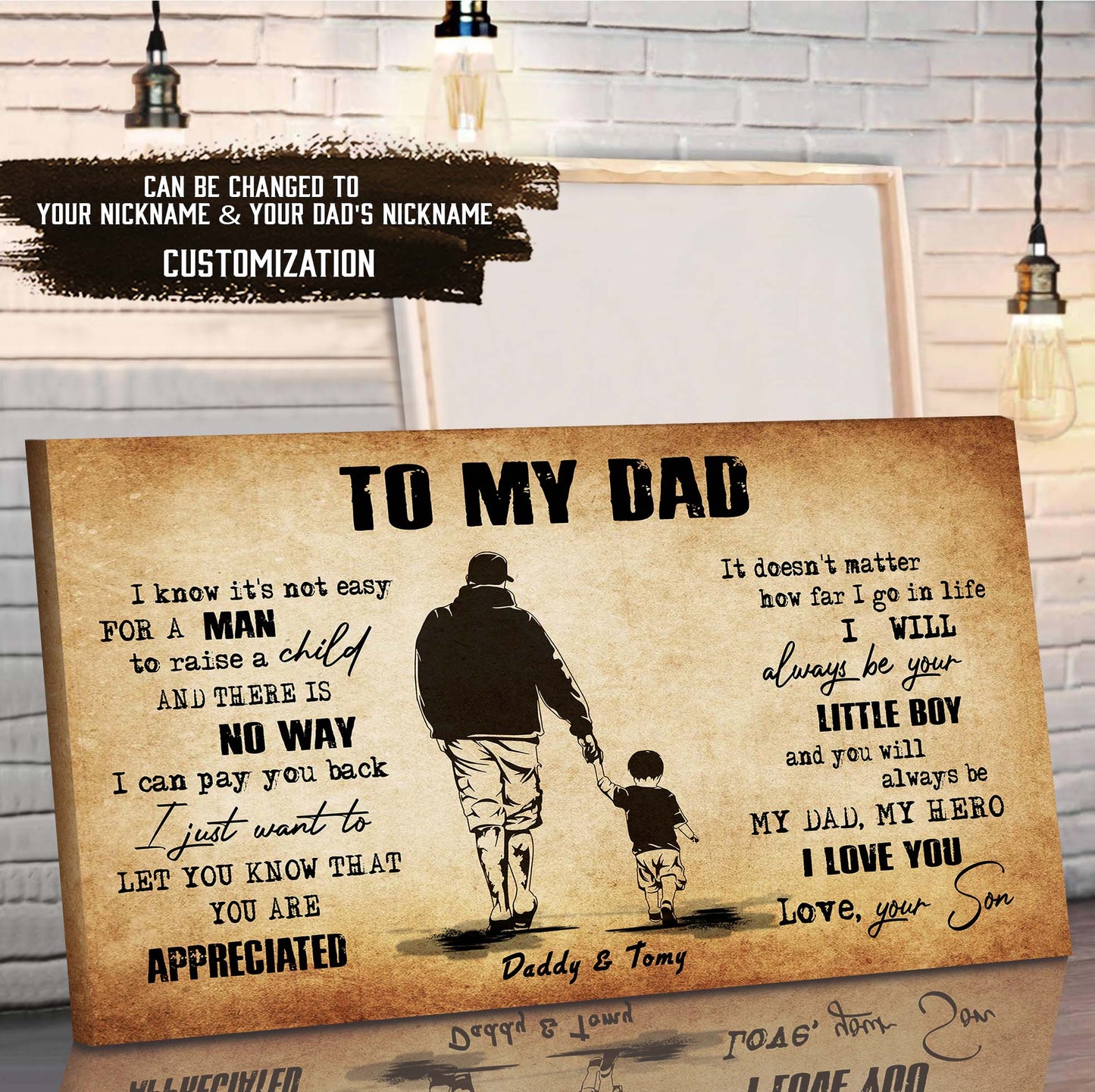 (CV48) TO MY DAD- I KNOW IT IS NOT EASY- SON- DRAGON BALL - GOKU - VIKING - CANVAS POSTER