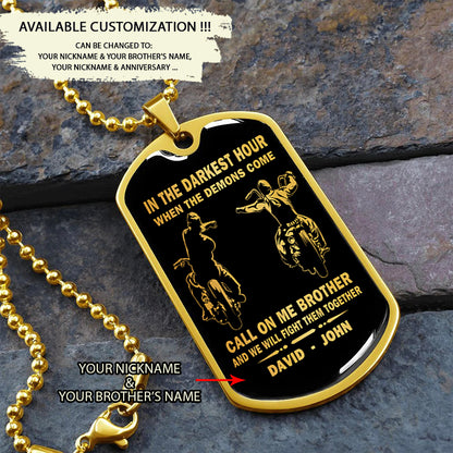 Call on me Brother - Dragon ball Goku Vegeta - Soldier - Engraved Dog Tag 18K Dog Tag Necklace gold all style