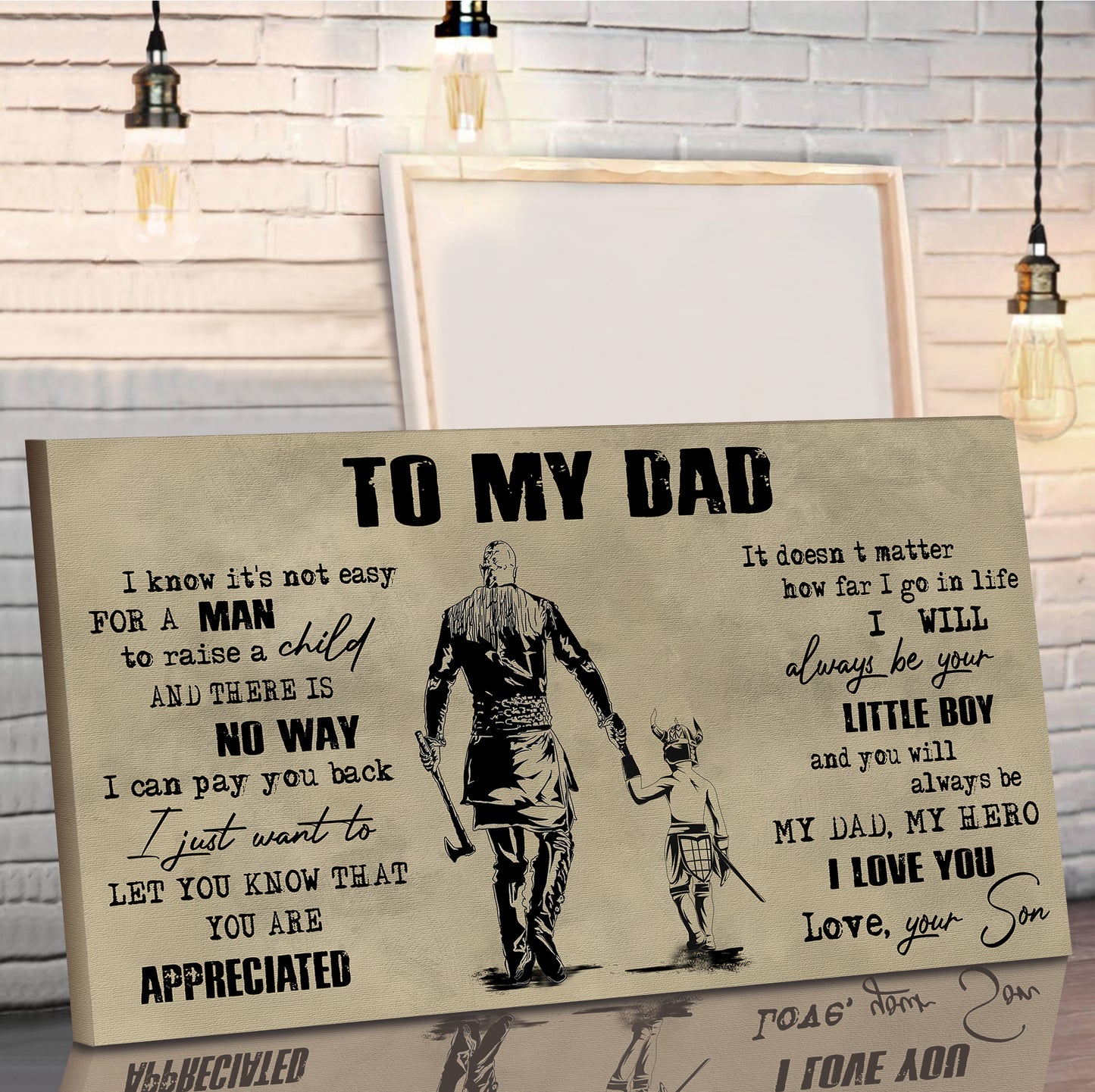 (CV29) TO MY DAD- SON - DRAGON BALL- SOLDIER-FAMILY -DAD SON- GOKU - VIKING - CANVAS POSTER