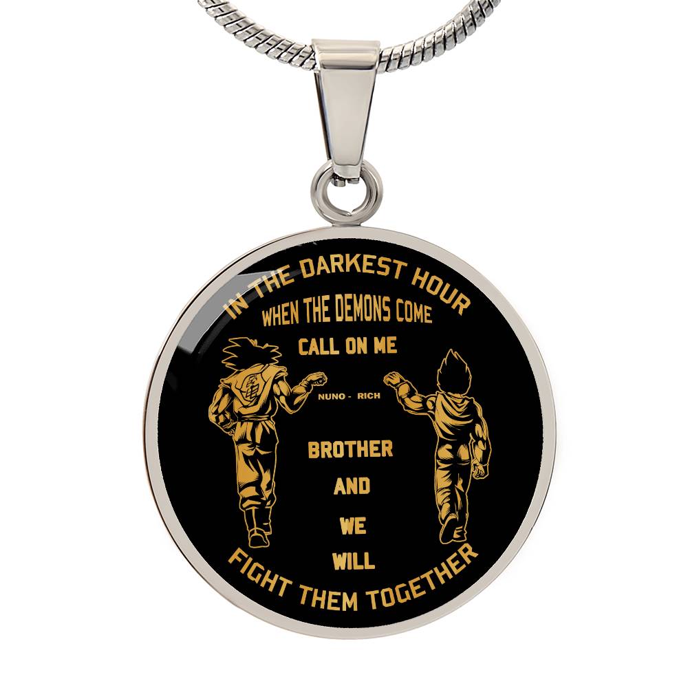 BR21 BR Call on me Brother - Dragon ball Goku Vegeta - Soldier - Engraved Dog Tag 18K Dog Tag Necklace gold all style