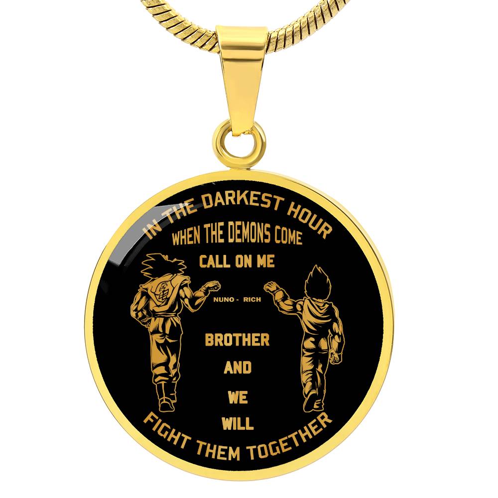 BR21 BR Call on me Brother - Dragon ball Goku Vegeta - Soldier - Engraved Dog Tag 18K Dog Tag Necklace gold all style