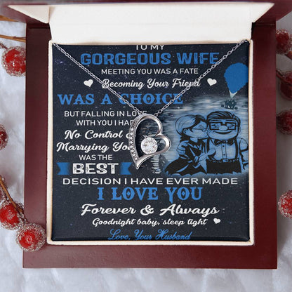 (X9b)Carl & Ellie-UP - TO MY WIFE-MEETING YOU WAS FATE - HEAR NECKLACE