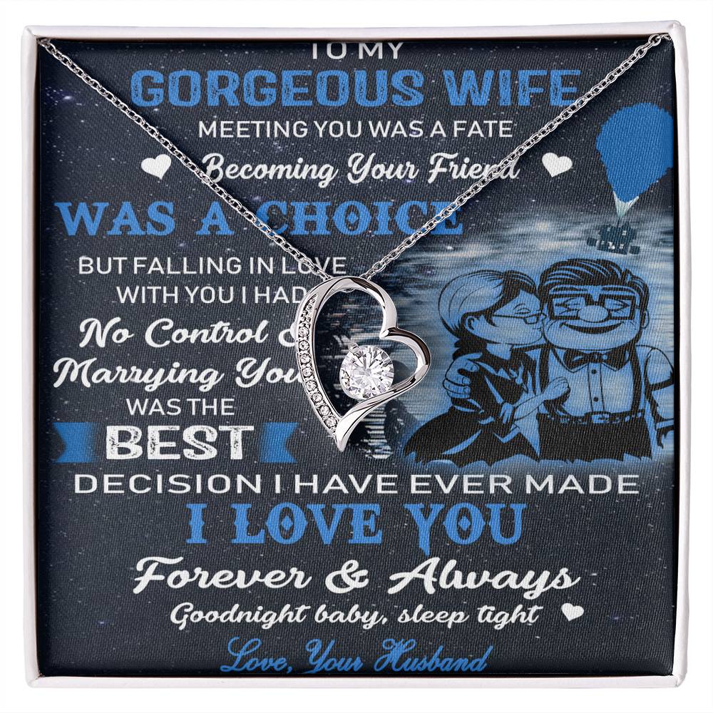 (X9b)Carl & Ellie-UP - TO MY WIFE-MEETING YOU WAS FATE - HEAR NECKLACE