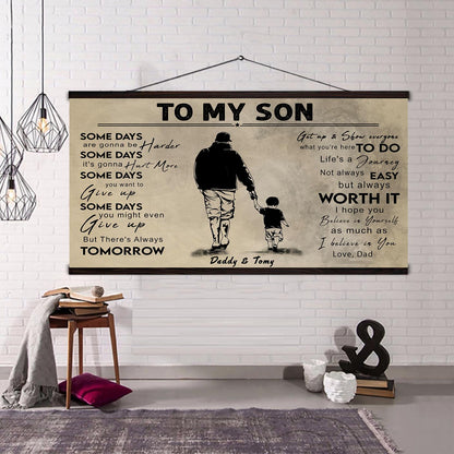 (CV41) TO MY DAD- SON- DRAGON BALL - GOKU - VIKING - BIKER- PICOLO- CANVAS POSTER