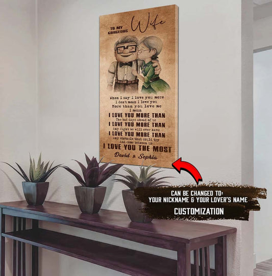 (X24) TO MY WIFE-I Love You The Most-Carl & Ellie-UP - CANVAS POSTER