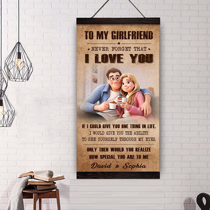 (X21) TO MY GIRLFRIEND-NEVER FORGET THAT I LOVE YOU HOW SPEACIAL YOU ARE TO ME-Carl & Ellie-UP - CANVAS POSTER