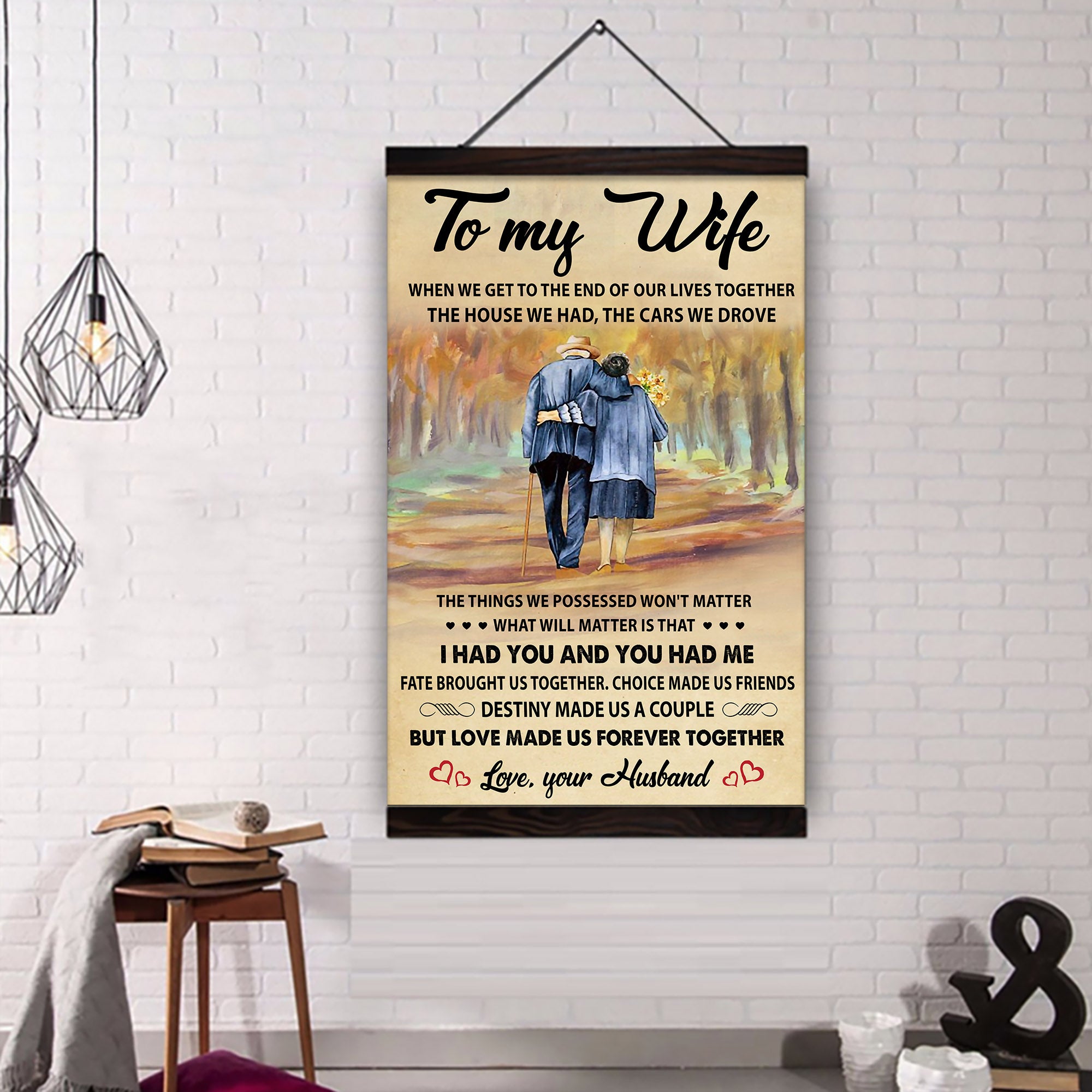 ( QH424) Carl & Ellie-UP - TO MY WIFE - I HAD YOU AND YOU HAD ME - CANVAS - POSTER