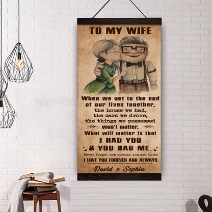 (X30) Carl & Ellie-UP (2009 film) - TO MY WIFE-I HAD YOU AND YOU HAD ME- CANVAS - POSTER