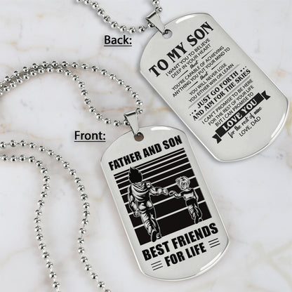 TM7 - To My Son never lose- Dog Tag Two Side- Dragon Ball - Viking-Dad Son- Family