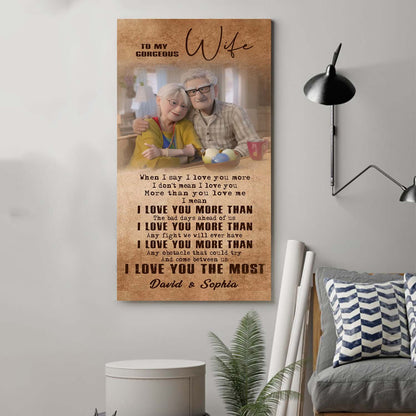 (X24) TO MY WIFE-I Love You The Most-Carl & Ellie-UP - CANVAS POSTER