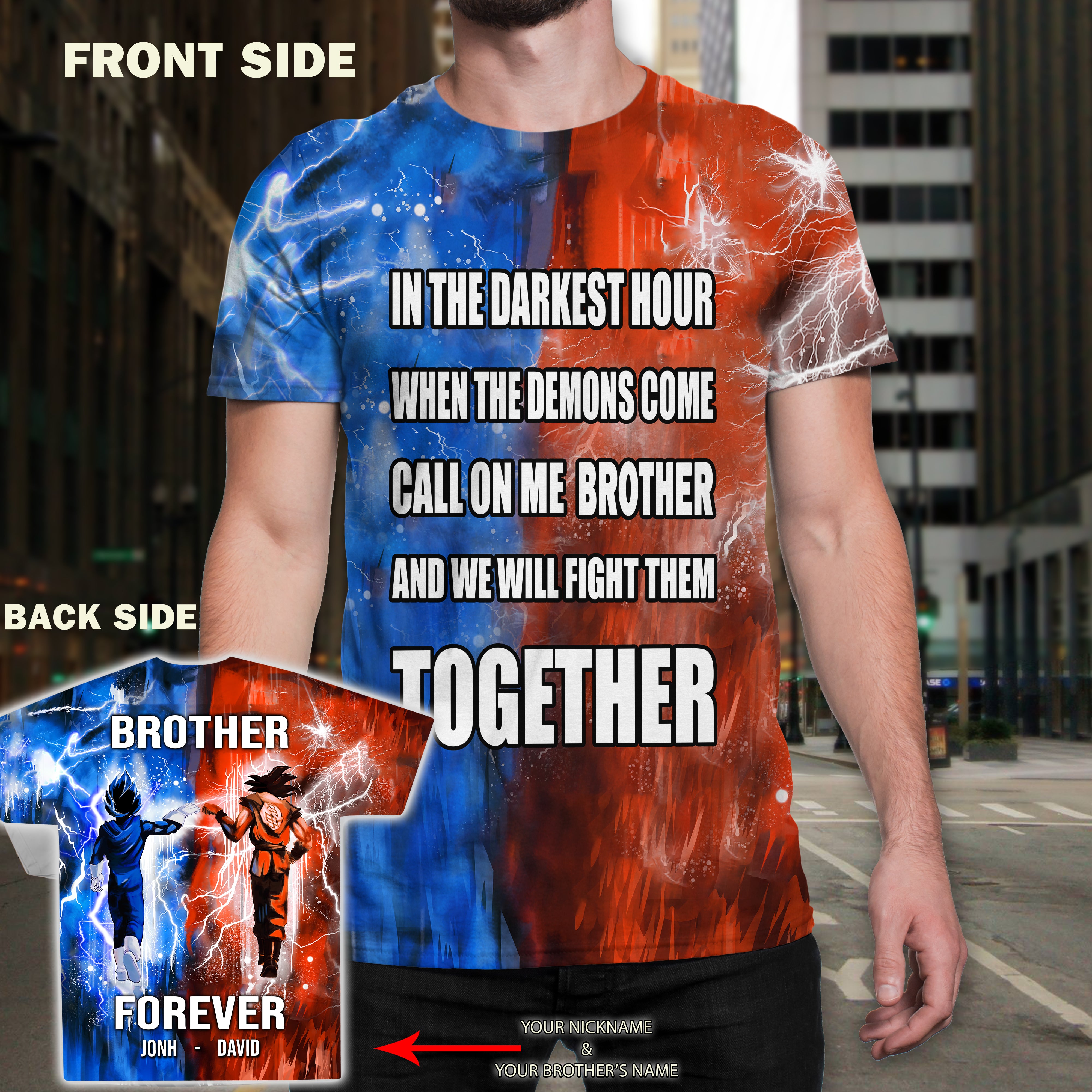 Br10 Call on me Brother- Dragon ball - Soldier- Naruto - Over Print T-Shirt All Style