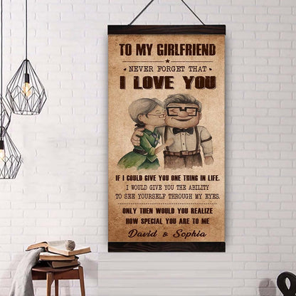 (X21) TO MY GIRLFRIEND-NEVER FORGET THAT I LOVE YOU HOW SPEACIAL YOU ARE TO ME-Carl & Ellie-UP - CANVAS POSTER