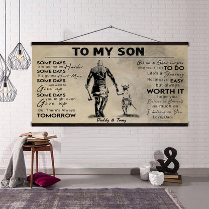 (CV41) TO MY DAD- SON- DRAGON BALL - GOKU - VIKING - BIKER- PICOLO- CANVAS POSTER