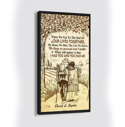 (X31) TO MY WIFE-I HAD YOU AND YOU HAD ME- CANVAS - POSTER