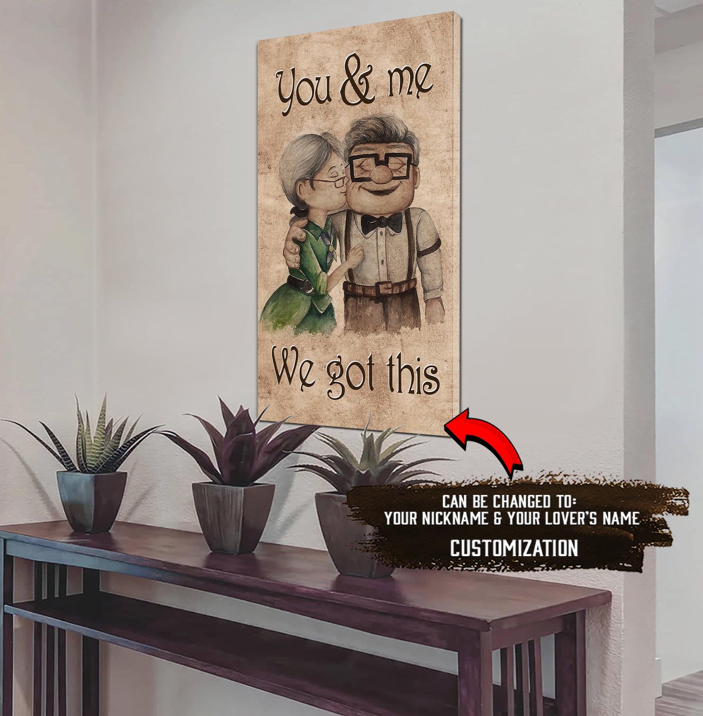 (U1) HUSBAND AND WIFE- YOU HAD ME WE GOT THIS-Carl & Ellie-UP - CANVAS POSTER