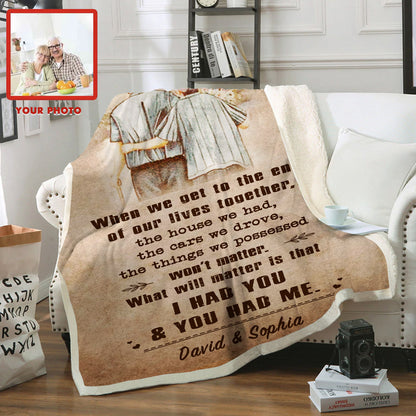 (C1) Carl & Ellie-UP (2009 film) - TO MY WIFE-I HAD YOU AND YOU HAD ME-BLANKET- CANVAS - POSTER -FAMILY- MICKEY-VIKING