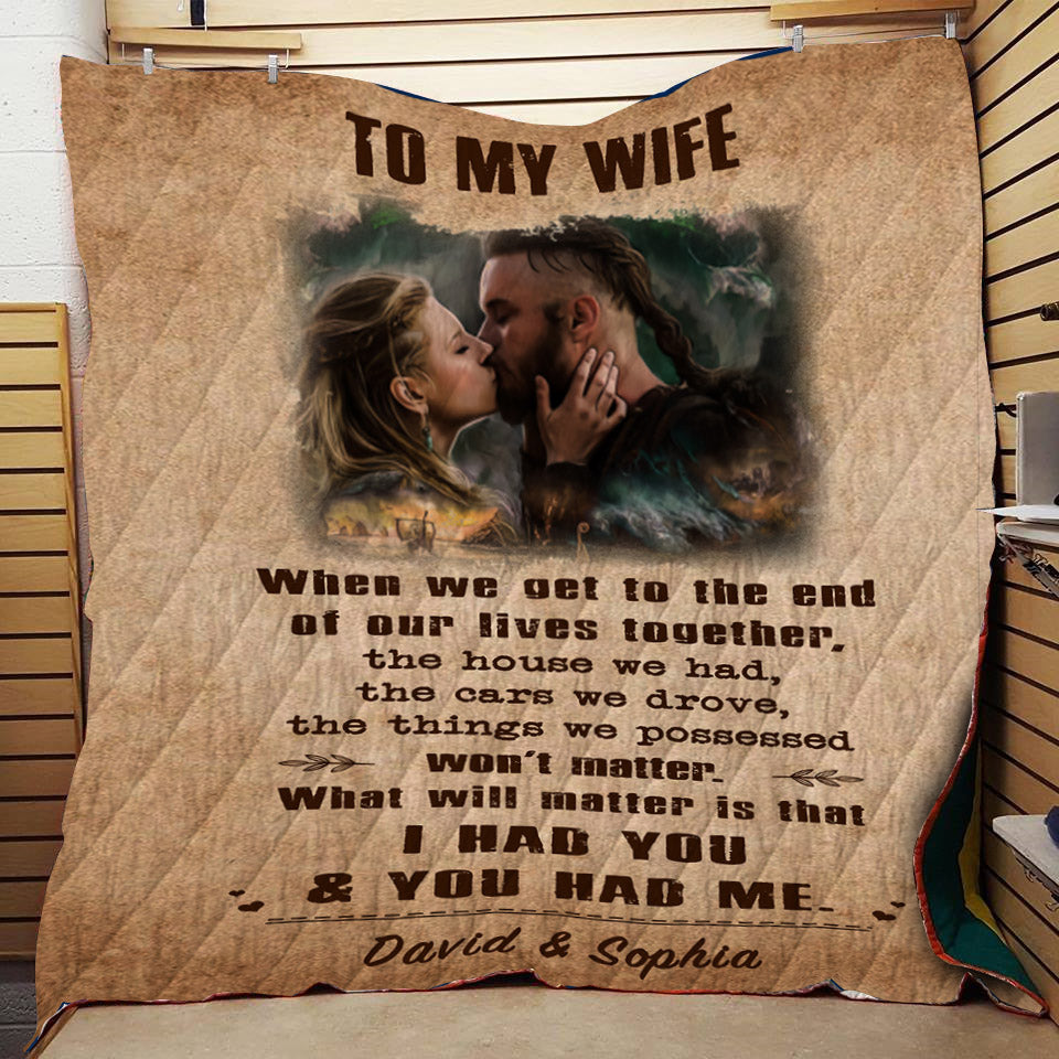 (C1) Carl & Ellie-UP (2009 film) - TO MY WIFE-I HAD YOU AND YOU HAD ME-BLANKET- CANVAS - POSTER -FAMILY- MICKEY-VIKING