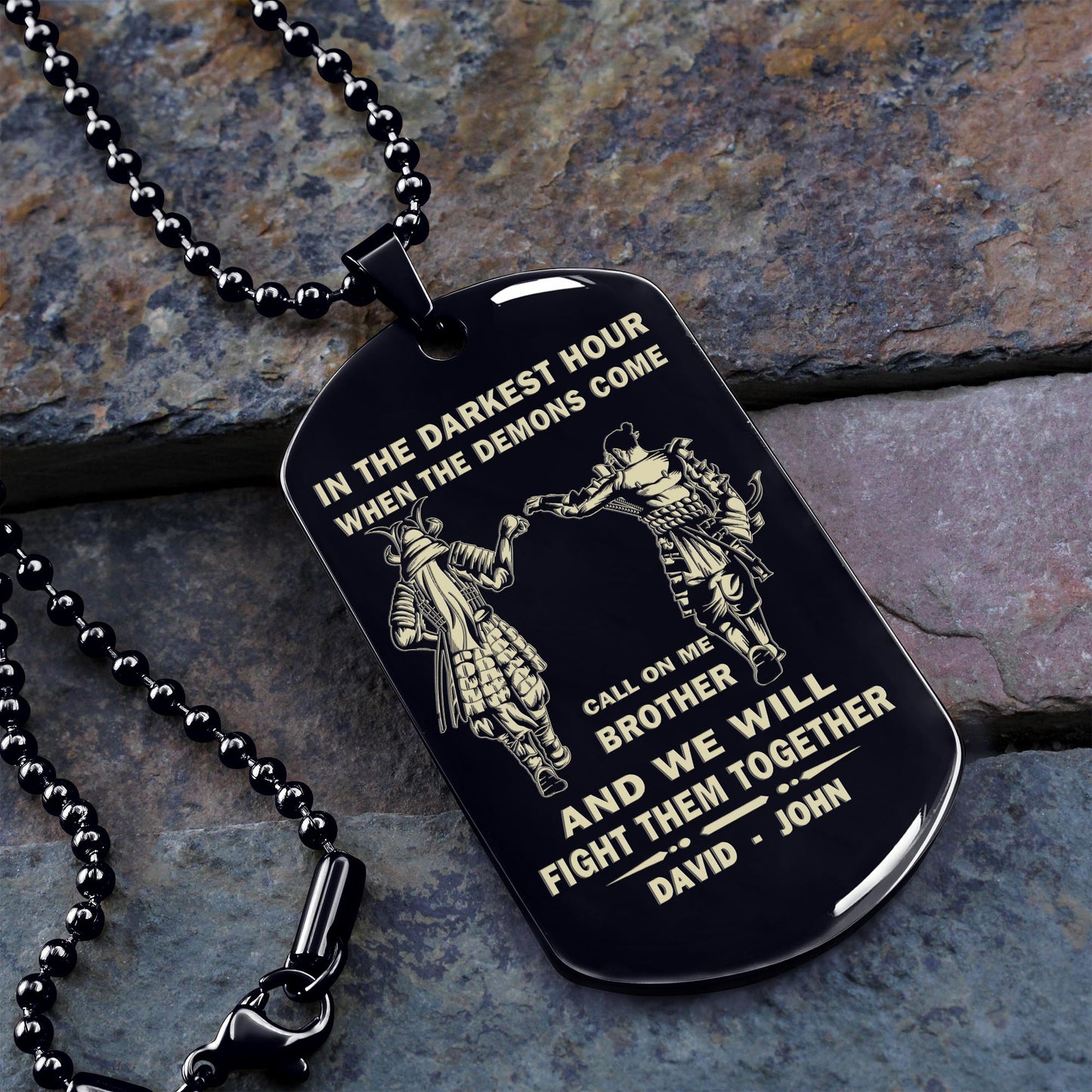 BR2n -Call on me Brother - Dragon ball - Goku - Vegeta- Soldier - Naruto - Engraved Dog Necklace All Style