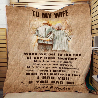 (C1) Carl & Ellie-UP (2009 film) - TO MY WIFE-I HAD YOU AND YOU HAD ME-BLANKET- CANVAS - POSTER -FAMILY- MICKEY-VIKING