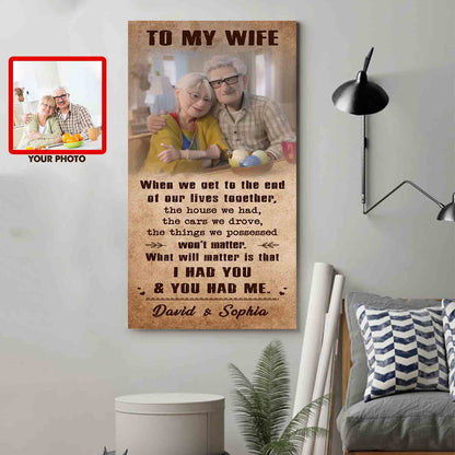 (X1) Carl & Ellie-UP (2009 film) - TO MY WIFE-I HAD YOU AND YOU HAD ME- CANVAS - POSTER