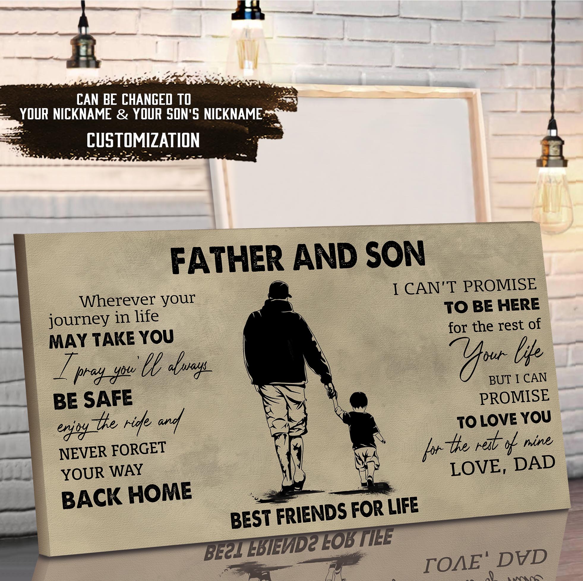 (NV2) TO MY SON-FATHER AND SON- NEVER LOSE- DRAGON BALL - GOKU - FAMILY -CANVAS POSTER