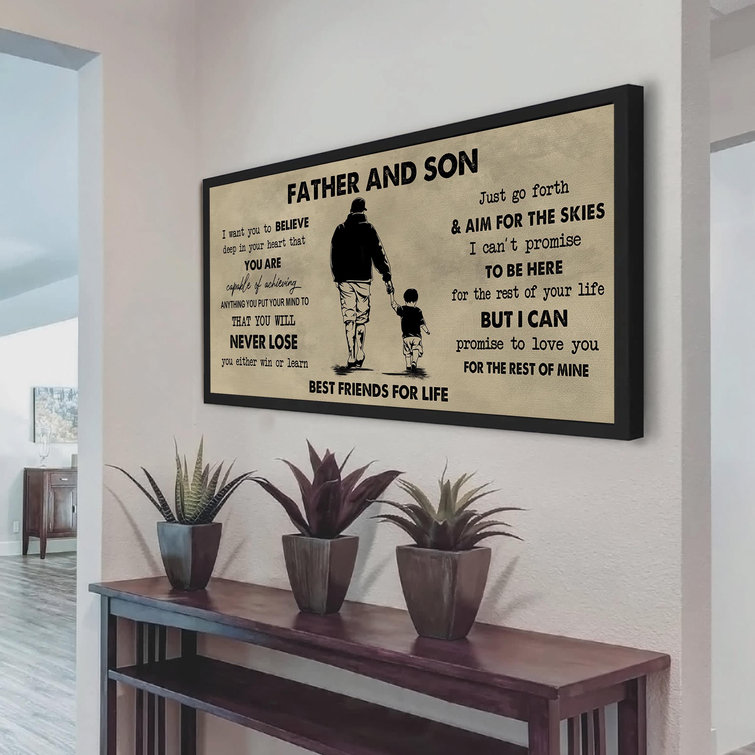 (NV1) TO MY SON-FATHER AND SON- NEVER LOSE- DRAGON BALL - GOKU - FAMILY -CANVAS POSTER