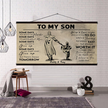 (CV41) TO MY DAD- SON- DRAGON BALL - GOKU - VIKING - BIKER- PICOLO- CANVAS POSTER