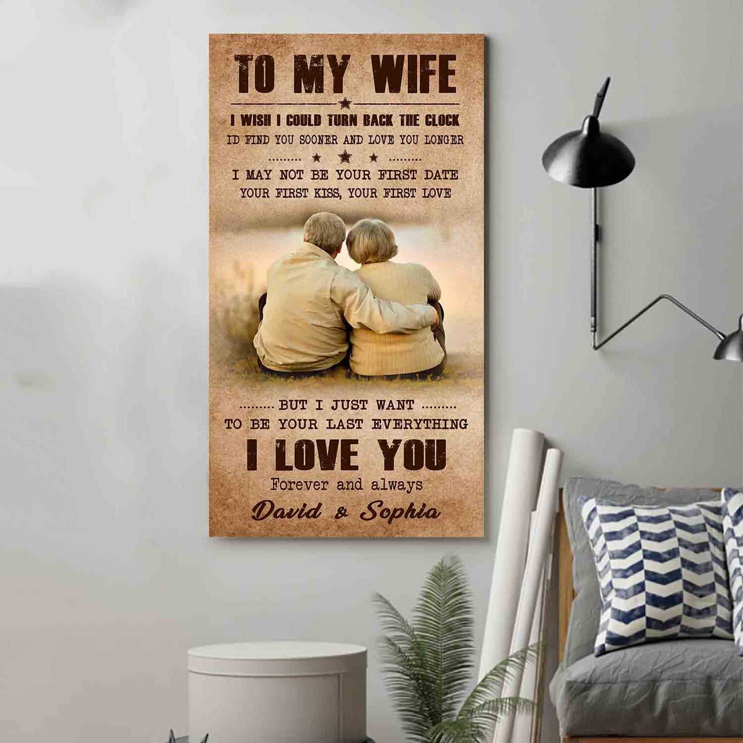 (X20) TO MY WIFE-I WISH COULD TURN ON THE CLOCK-Carl & Ellie-UP - CANVAS POSTER