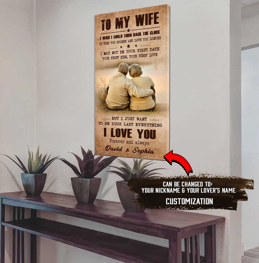 (X20) TO MY WIFE-I WISH COULD TURN ON THE CLOCK-Carl & Ellie-UP - CANVAS POSTER