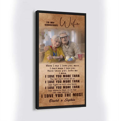 (X24) TO MY WIFE-I Love You The Most-Carl & Ellie-UP - CANVAS POSTER