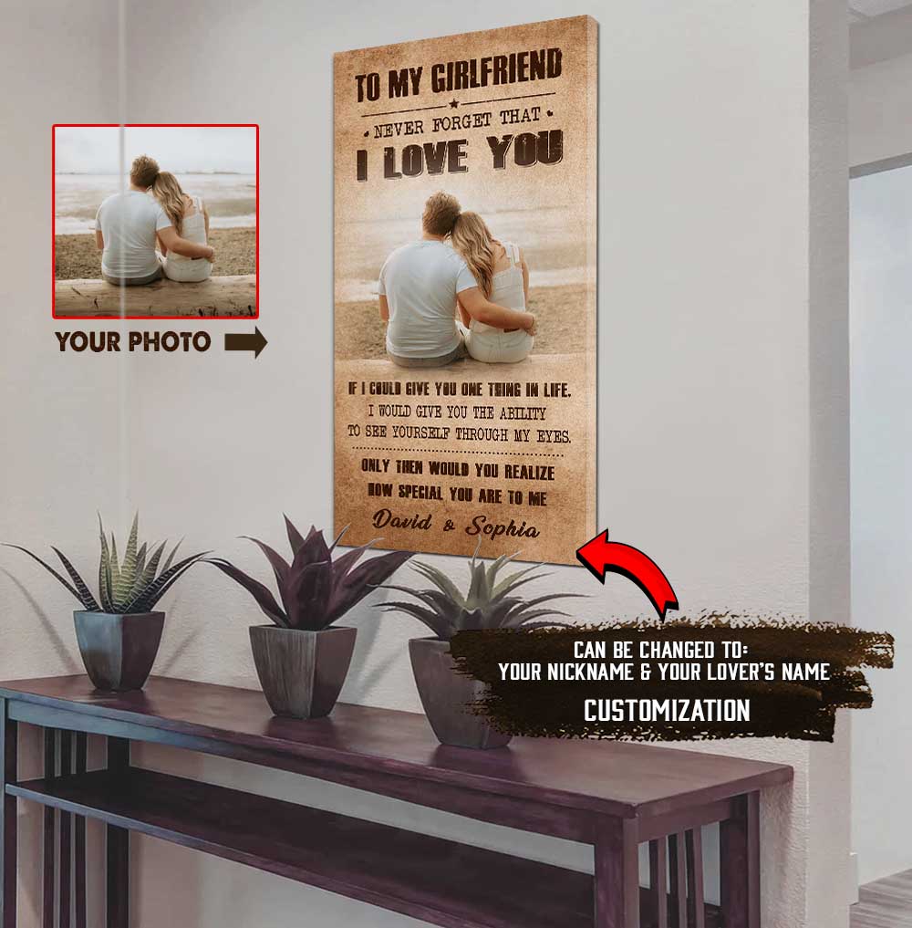 (X21) TO MY GIRLFRIEND-NEVER FORGET THAT I LOVE YOU HOW SPEACIAL YOU ARE TO ME-Carl & Ellie-UP - CANVAS POSTER