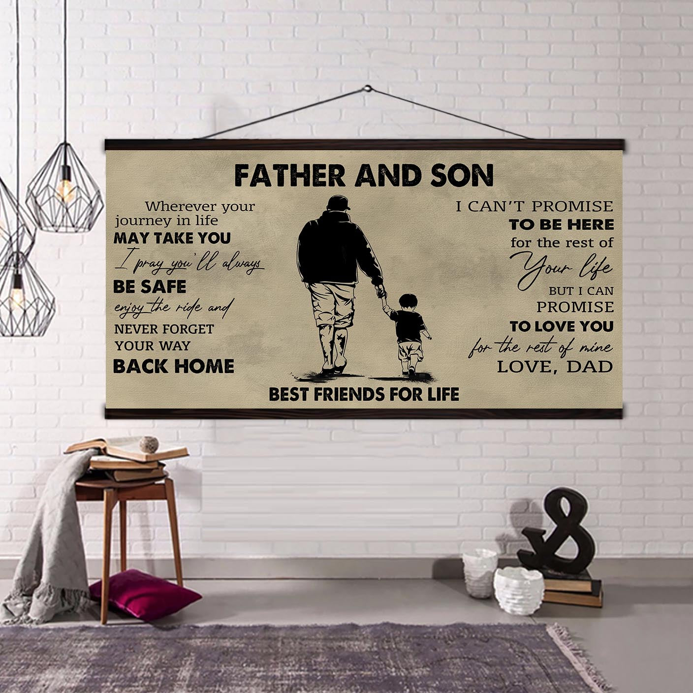 (NV2) TO MY SON-FATHER AND SON- NEVER LOSE- DRAGON BALL - GOKU - FAMILY -CANVAS POSTER