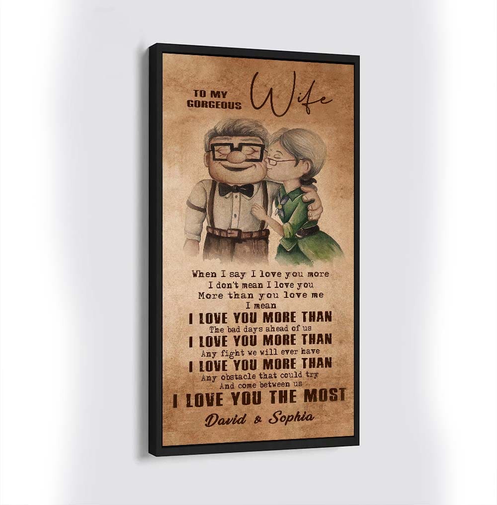 (X24) TO MY WIFE-I Love You The Most-Carl & Ellie-UP - CANVAS POSTER