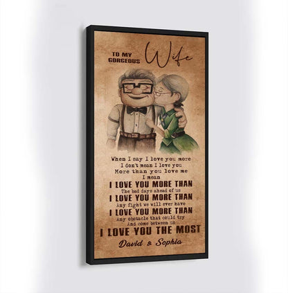 (X24) TO MY WIFE-I Love You The Most-Carl & Ellie-UP - CANVAS POSTER