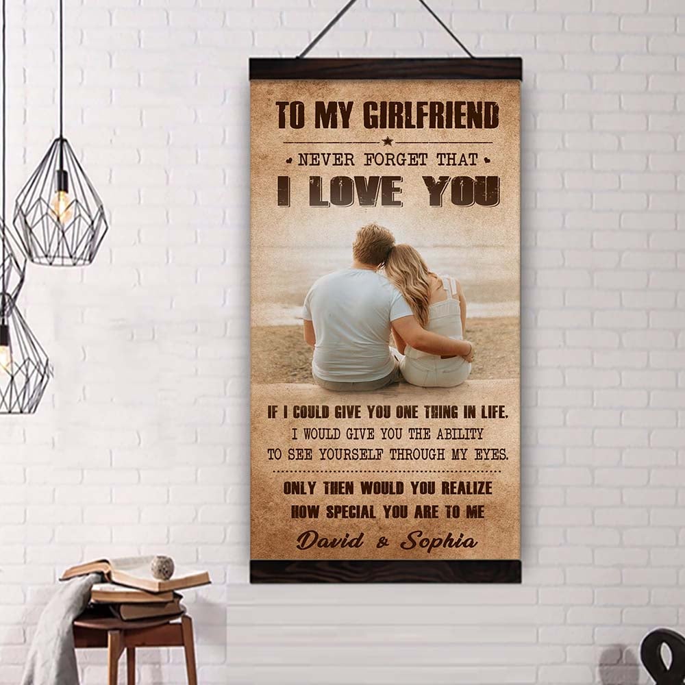 (X21) TO MY GIRLFRIEND-NEVER FORGET THAT I LOVE YOU HOW SPEACIAL YOU ARE TO ME-Carl & Ellie-UP - CANVAS POSTER