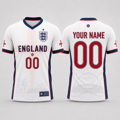 EL1 Custom England World cup Football Comfort Shirt, Custom Name Number Soccer Jersey, English Football Fan Gift for Him, Custom UK Soccer Kit Men Women