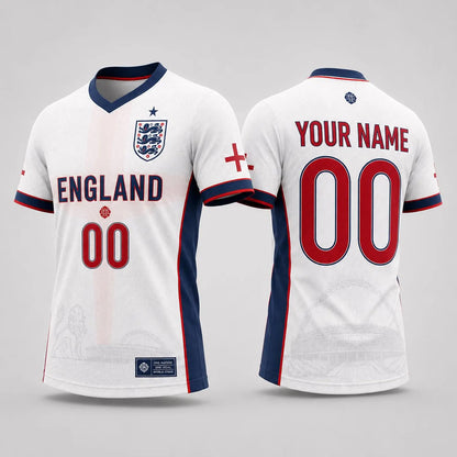 EL1 Custom England World cup Football Comfort Shirt, Custom Name Number Soccer Jersey, English Football Fan Gift for Him, Custom UK Soccer Kit Men Women
