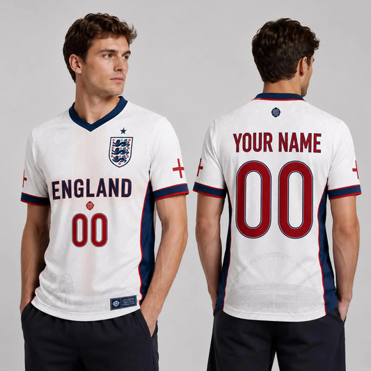 EL1 Custom England World cup Football Comfort Shirt, Custom Name Number Soccer Jersey, English Football Fan Gift for Him, Custom UK Soccer Kit Men Women