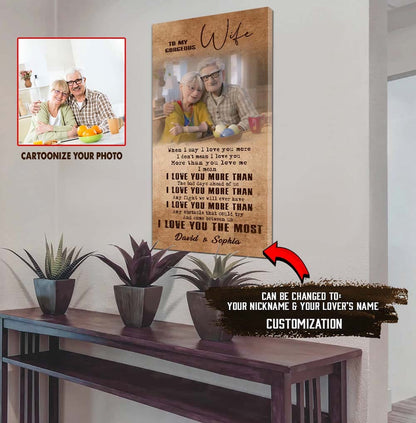 (X24) TO MY WIFE-I Love You The Most-Carl & Ellie-UP - CANVAS POSTER