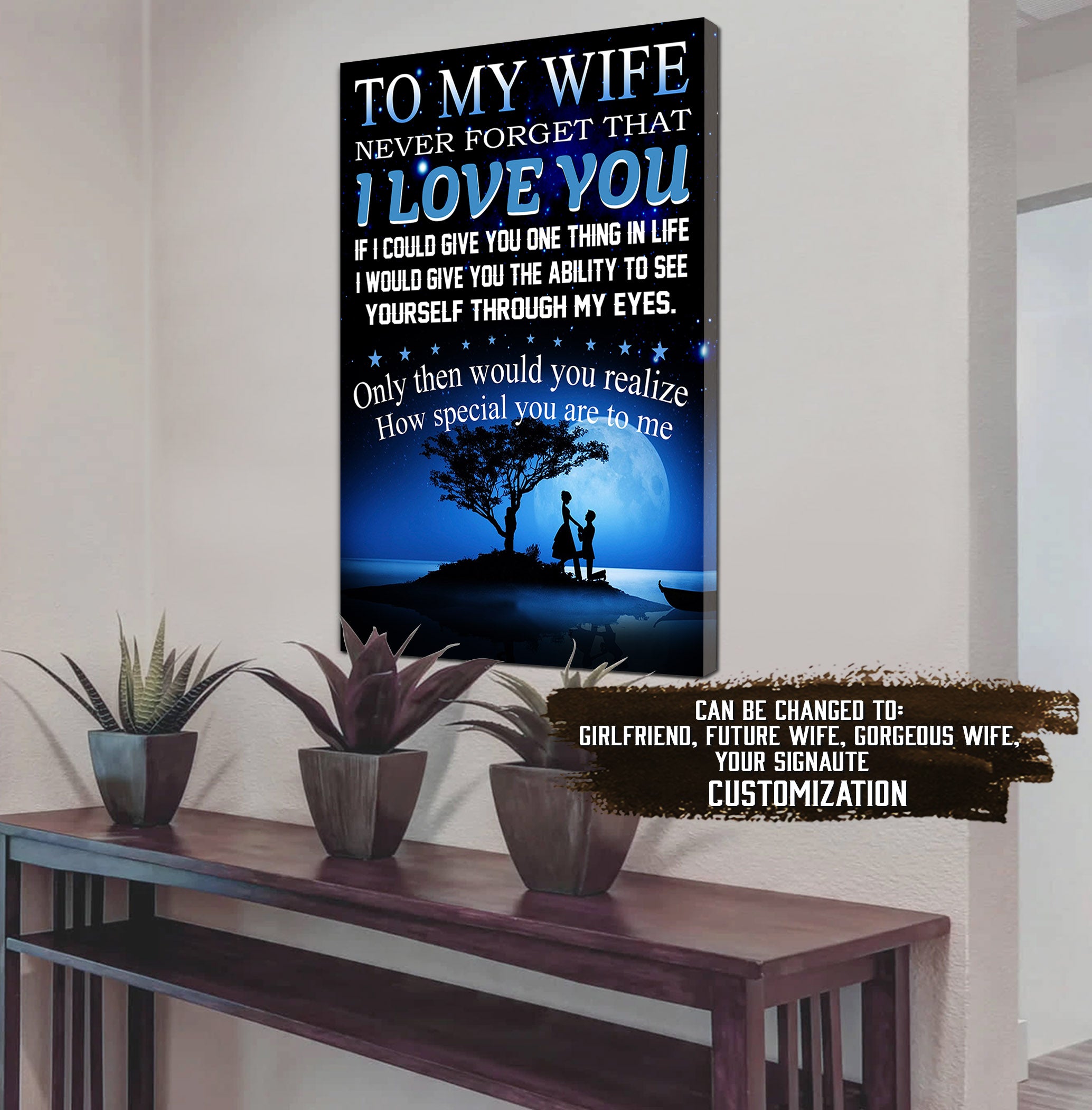 L4 LIGHTING FRAME CANVAS TO MY WIFE I LOVE YOU- DRAGON BALL - MUG CANVAS POSTER ALL STYLE