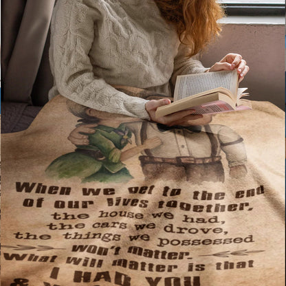 (C1) Carl & Ellie-UP (2009 film) - TO MY WIFE-I HAD YOU AND YOU HAD ME-BLANKET- CANVAS - POSTER -FAMILY- MICKEY-VIKING