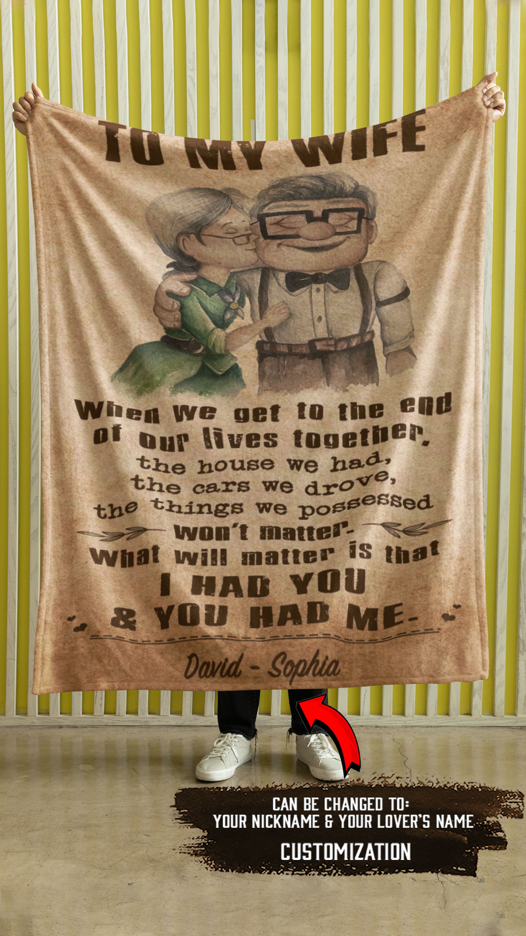 (C1) Carl & Ellie-UP (2009 film) - TO MY WIFE-I HAD YOU AND YOU HAD ME-BLANKET- CANVAS - POSTER