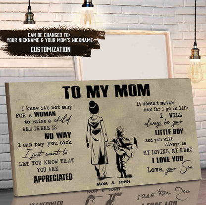 (M1) TO MY MOM- SON - DRAGON BALL -FAMILY -DAD SON- GOKU - CANVAS POSTER
