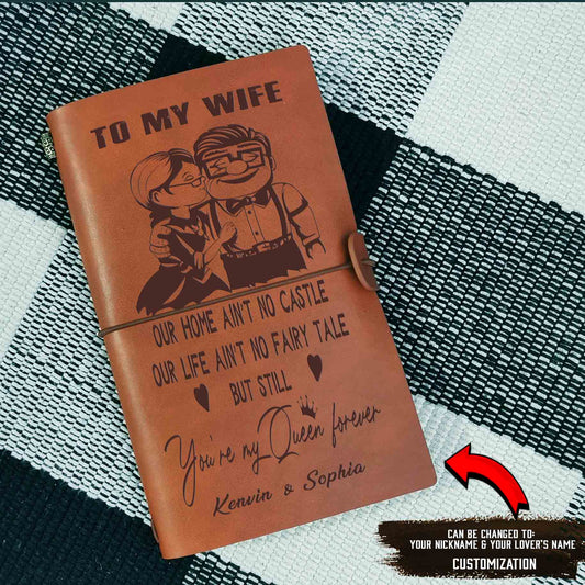 N2 You are my Queen forever Journal, Girlfriend, Christmas Gift, Vintage Journal, Custom Notebook, Sketchbook, 1st Anniversary Gift