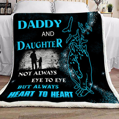 (BL1) DADDY AND DAUGHTER  - NOT ALWAYS EYE BUT ALWAYS HEART TO HEART-BLANKET-