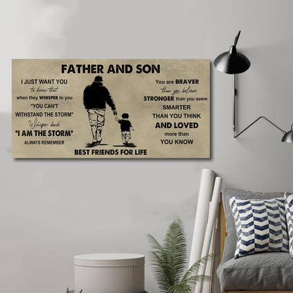 (NV3) TO MY SON-FATHER AND SON- YOU ARE BRAVER THAN YOU BELIEVE- DRAGON BALL - GOKU - FAMILY -CANVAS POSTER
